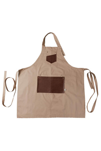 Фартух чоловічий зі шкіряним декором  бежевий ПРОВАНС, 85x90см 044779