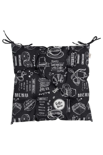 Подушка для стільця Breakfast black ПРОВАНС, 40х40см 039483