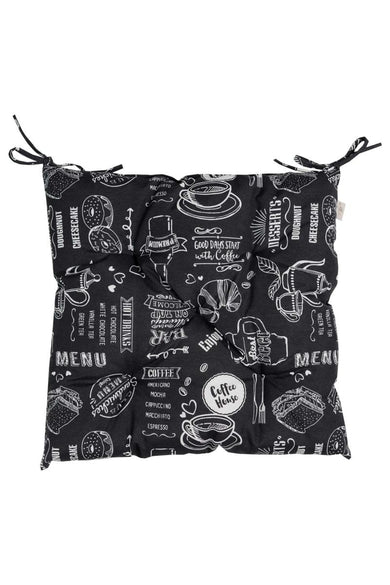 Подушка для стільця Breakfast black ПРОВАНС, 40х40см 039483