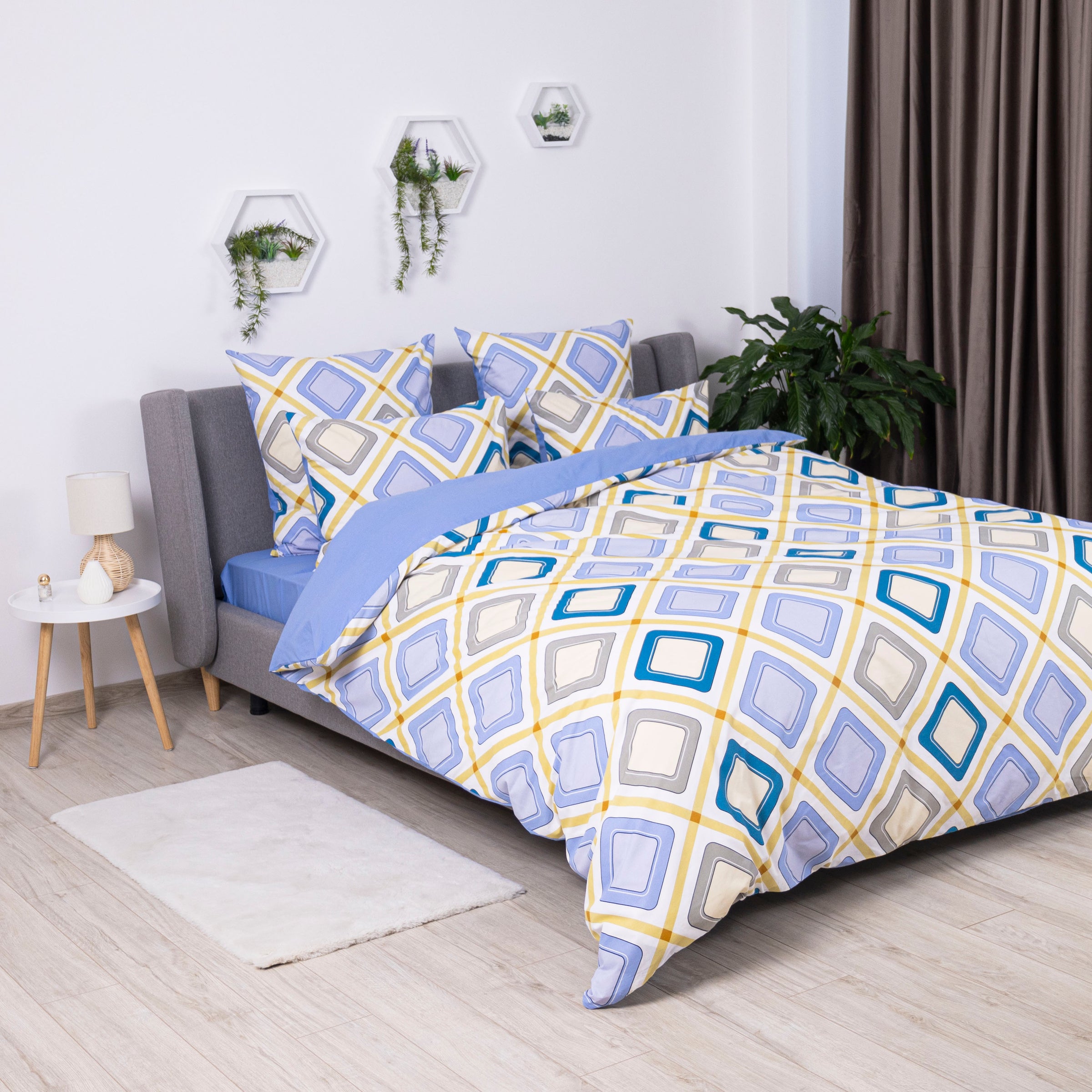 Комплект постільної білизни ТЕП "Happy Sleep" Блакитна дюна, 50x70 євро 