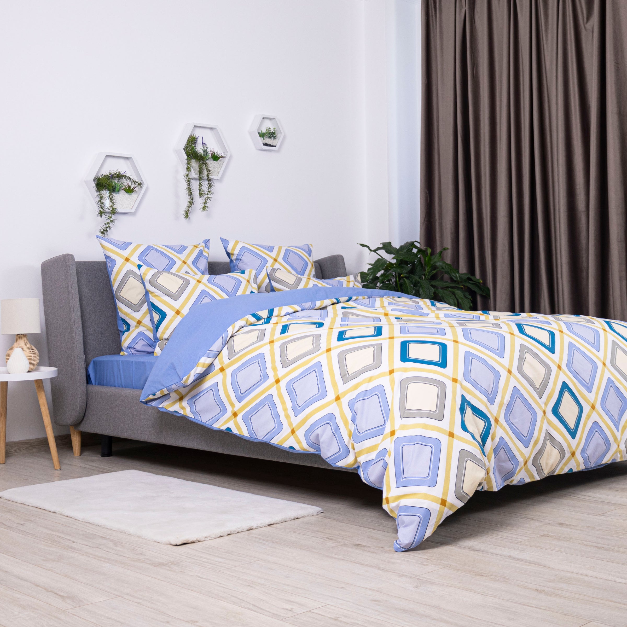Комплект постільної білизни ТЕП "Happy Sleep" Блакитна дюна, 50x70 євро 