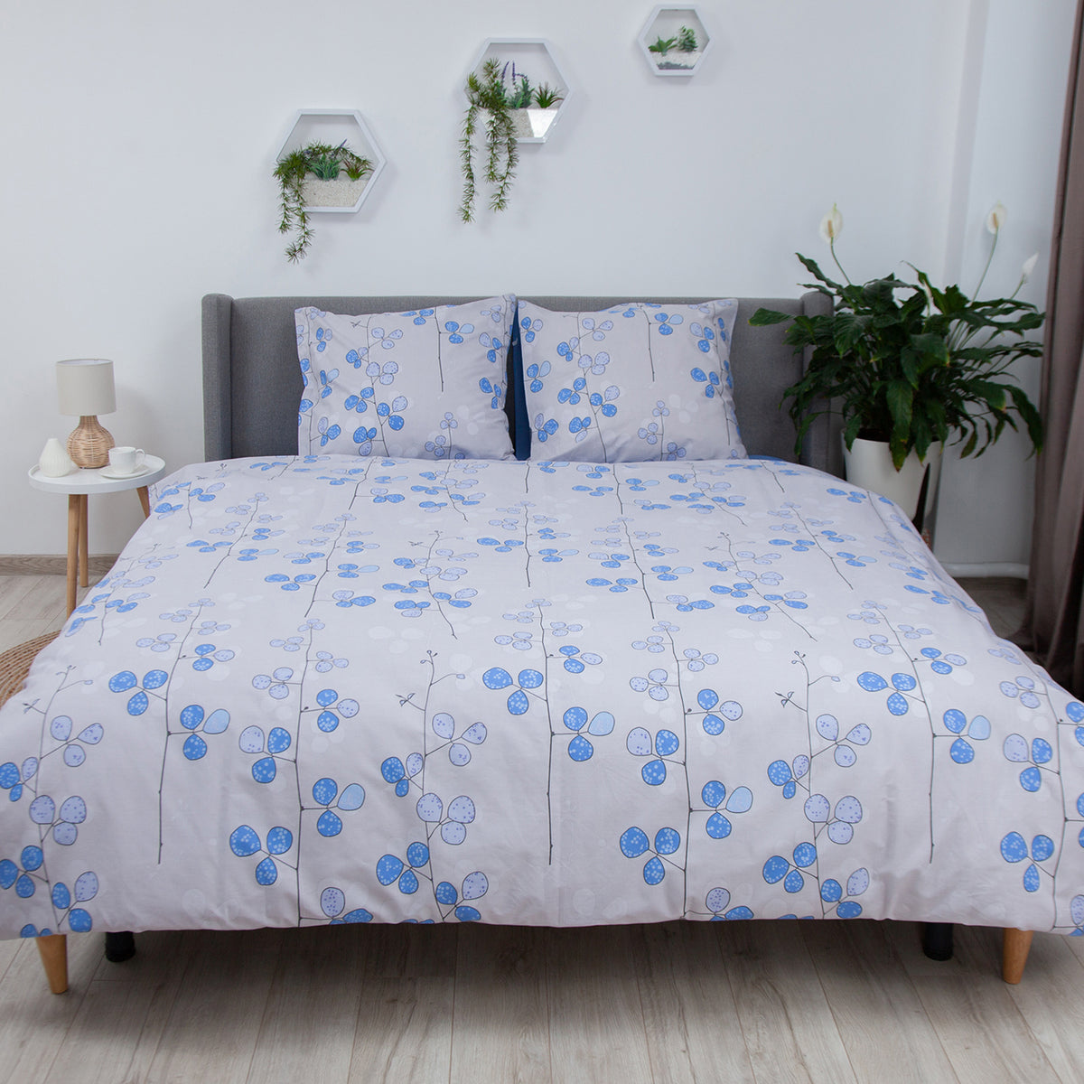 Комплект постільної білизни ТЕП "Soft dreams" Blue Flowers, 70x70 двоспальний 