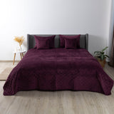 Покривало ТЕП "VELOUR" 180*240 см бордове/ромб прямий