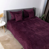 Покривало ТЕП "VELOUR" 220*240 см бордо/Ромб круглий
