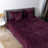 Покривало ТЕП "VELOUR" 180*240 см бордове/ромб прямий