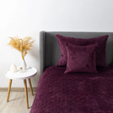 Покривало ТЕП "VELOUR" 220*240 см бордо/Ромб круглий