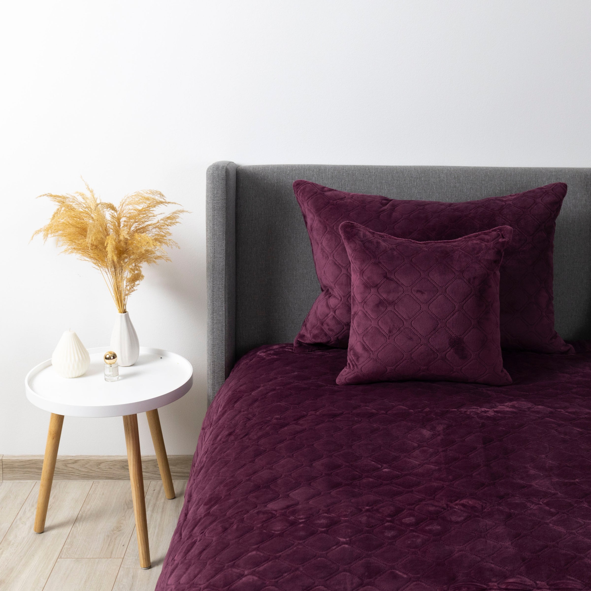 Покривало ТЕП "VELOUR" 180*240 см бордове/ромб прямий
