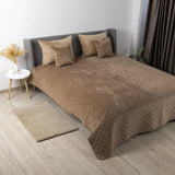 Покривало ТЕП "VELOUR" 220 * 240 см капучино/ромб круглий