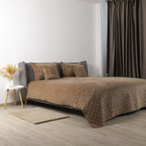 Покривало ТЕП "VELOUR" 220 * 240 см капучино/ромб круглий