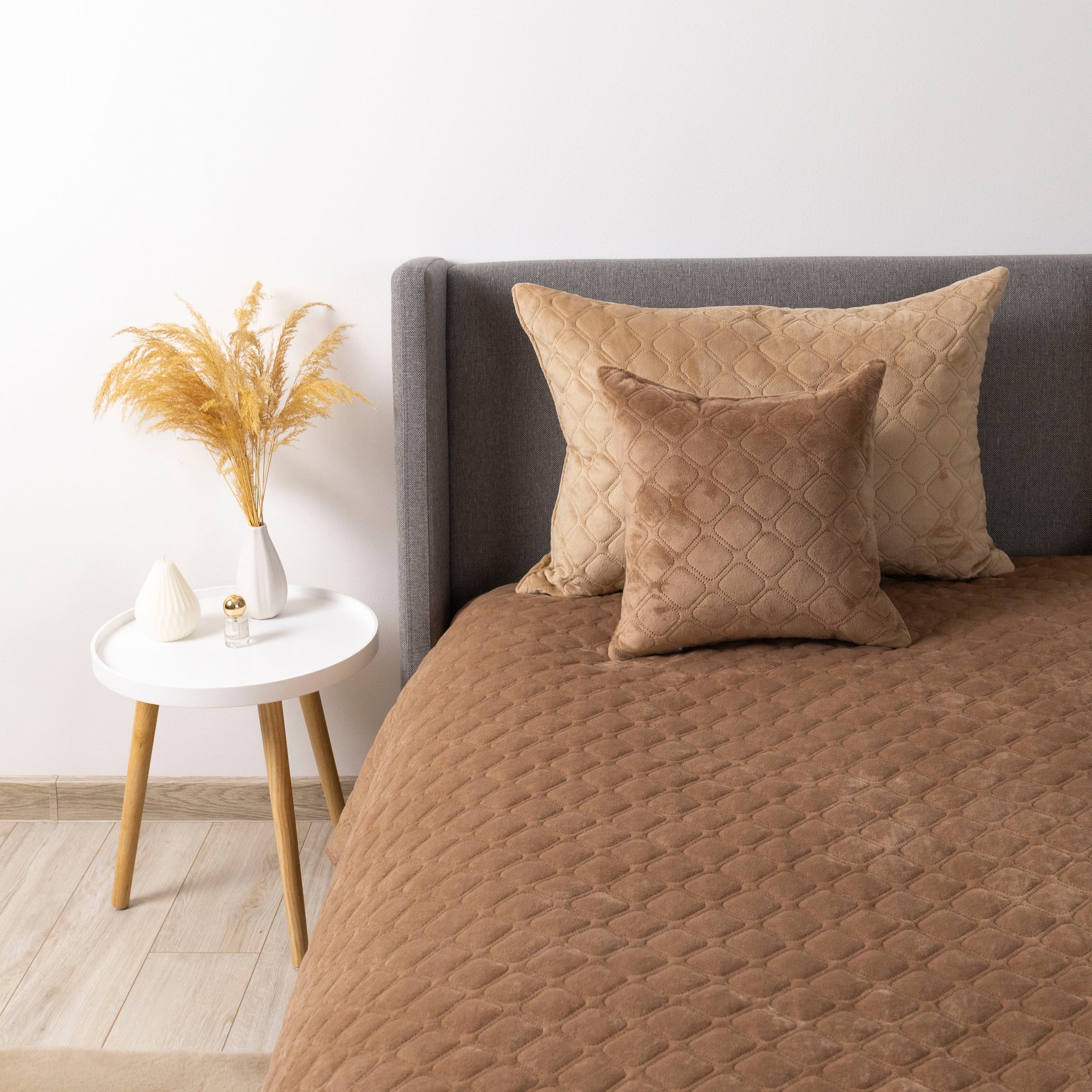 Покривало ТЕП "VELOUR" 150*210 см капучино/ромб круглий