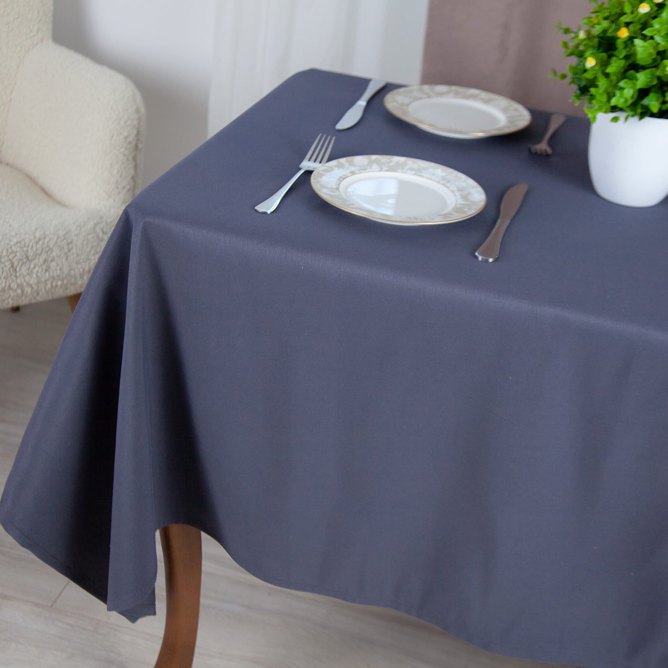 Скатертина "Aquastop" 150*220 см водовідштовхуюча Dark Gray 