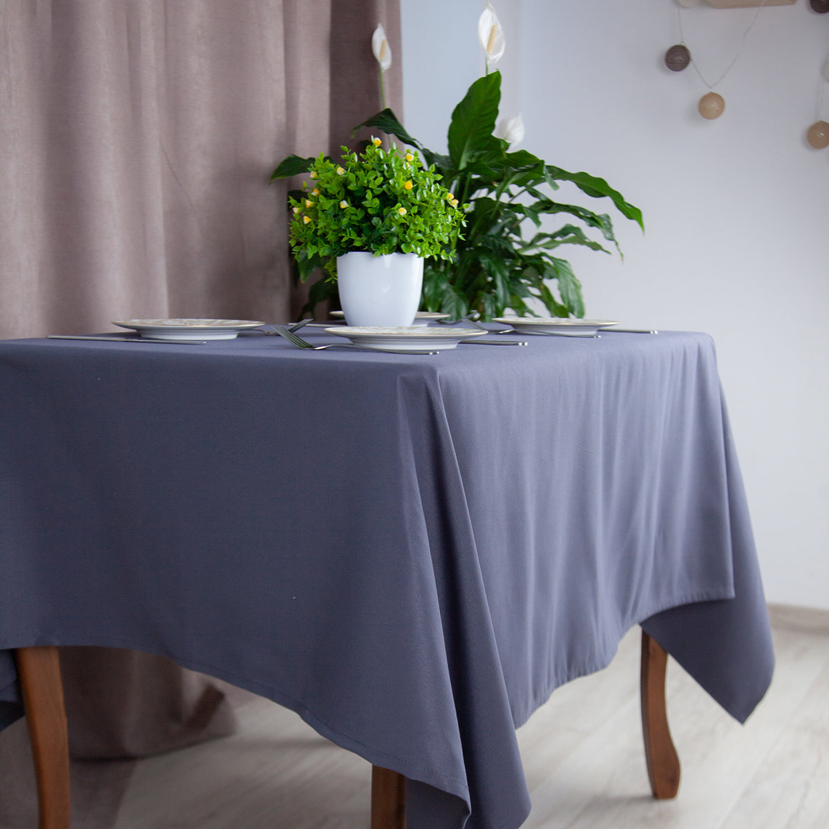 Скатертина "Aquastop" 150*200 см водовідштовхуюча Dark Gray