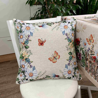 Гобеленова наволочка Alicia метелики та квiти ПРОВАНС, 45х45см 021814