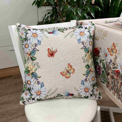 Гобеленова наволочка Alicia метелики та квiти ПРОВАНС, 45х45см 021814