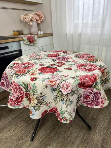 Гобеленова скатертина на стiл Alegria ПРОВАНС, D136см 029791