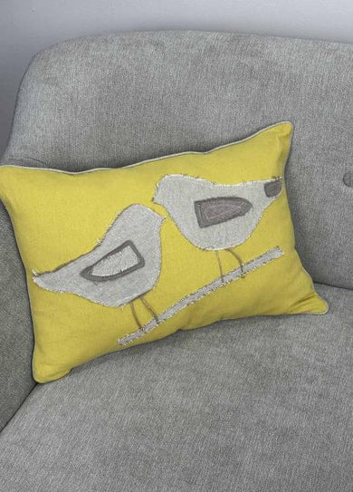 Подушка декоративна жовта Пара пташок ПРОВАНС, 35х50см 033333