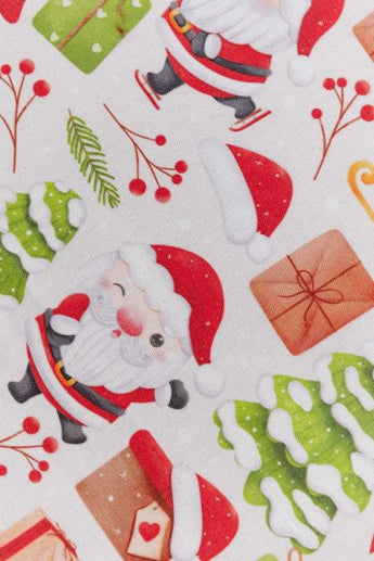 Новорічна доріжка на стіл Санта на білому ПРОВАНС, 40х140см 035777