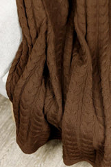 В'язаний плед Глорiя коси Шоколад ПРОВАНС, 140х180см 017610