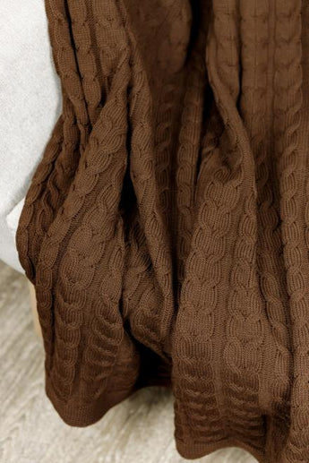 В'язаний плед Глорiя коси Шоколад ПРОВАНС, 190х220см 017611