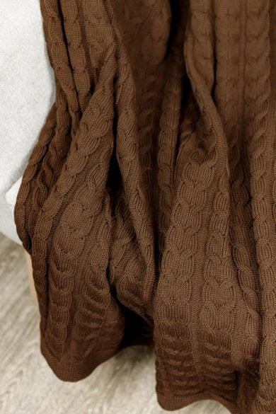 В'язаний плед Глорiя коси Шоколад ПРОВАНС, 190х220см 017611