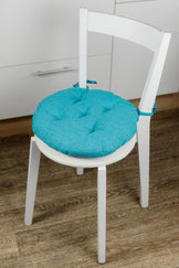 Кругла подушка для стільця CHENILLA бірюзова ПРОВАНС, D40см 039032