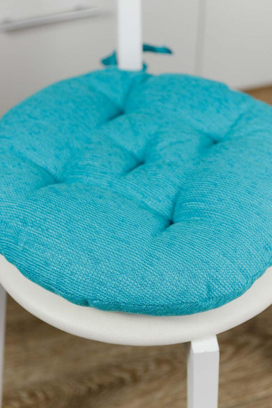 Кругла подушка для стільця CHENILLA бірюзова ПРОВАНС, D40см 039032