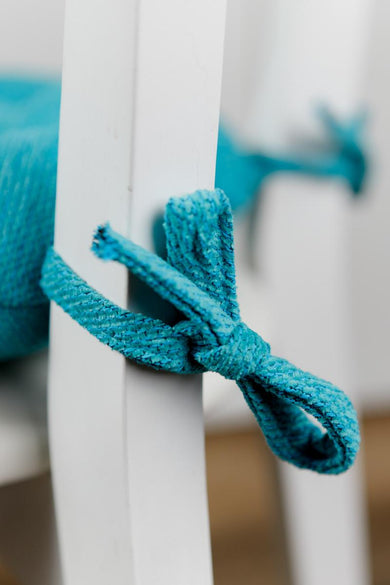 Кругла подушка для стільця CHENILLA бірюзова ПРОВАНС, D40см 039032