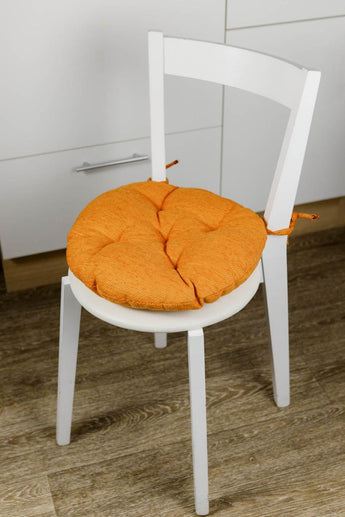 Кругла подушка для стільця CHENILLA помаранчева ПРОВАНС, D40см 039028