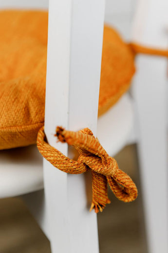 Кругла подушка для стільця CHENILLA помаранчева ПРОВАНС, D40см 039028