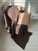 Плед в'язаний Cotton шоколадний ПРОВАНС, 200х220см 040380