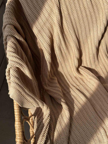 Плед в'язаний Cotton бежевий ПРОВАНС, 200х220см 040379