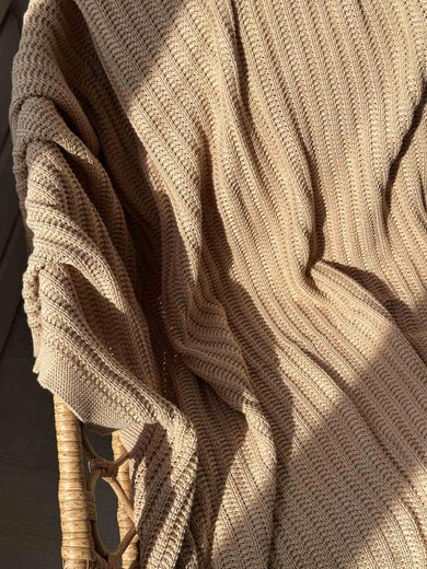 Плед в'язаний Cotton бежевий ПРОВАНС, 200х220см 040379