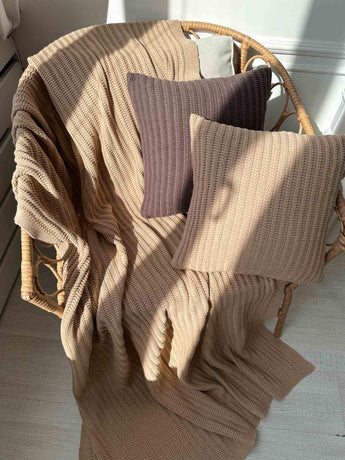 Плед в'язаний Cotton бежевий ПРОВАНС, 200х220см 040379