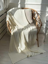 Плед в'язаний Cotton молочний 200х220