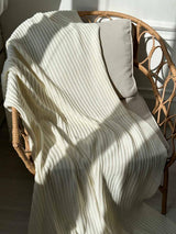 Плед в'язаний Cotton молочний 200х220