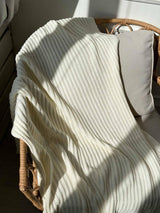 Плед в'язаний Cotton молочний 200х220