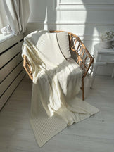 Плед в'язаний Cotton молочний ПРОВАНС, 200х220см 040378