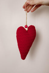 Декор підвіска Серце Тільда червоне ПРОВАНС, 17см 039310