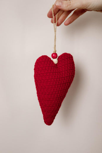 Декор підвіска Серце Тільда червоне ПРОВАНС, 17см 039310
