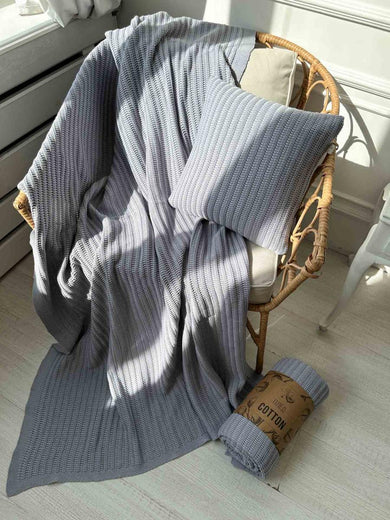 В'язана наволочка COTTON сіра ПРОВАНС, 45х45см 039942