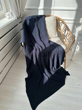 Плед в'язаний Cotton синій ПРОВАНС, 200х220см 040382
