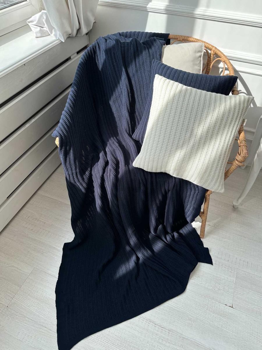 Вязана наволочка COTTON молочна 45х45