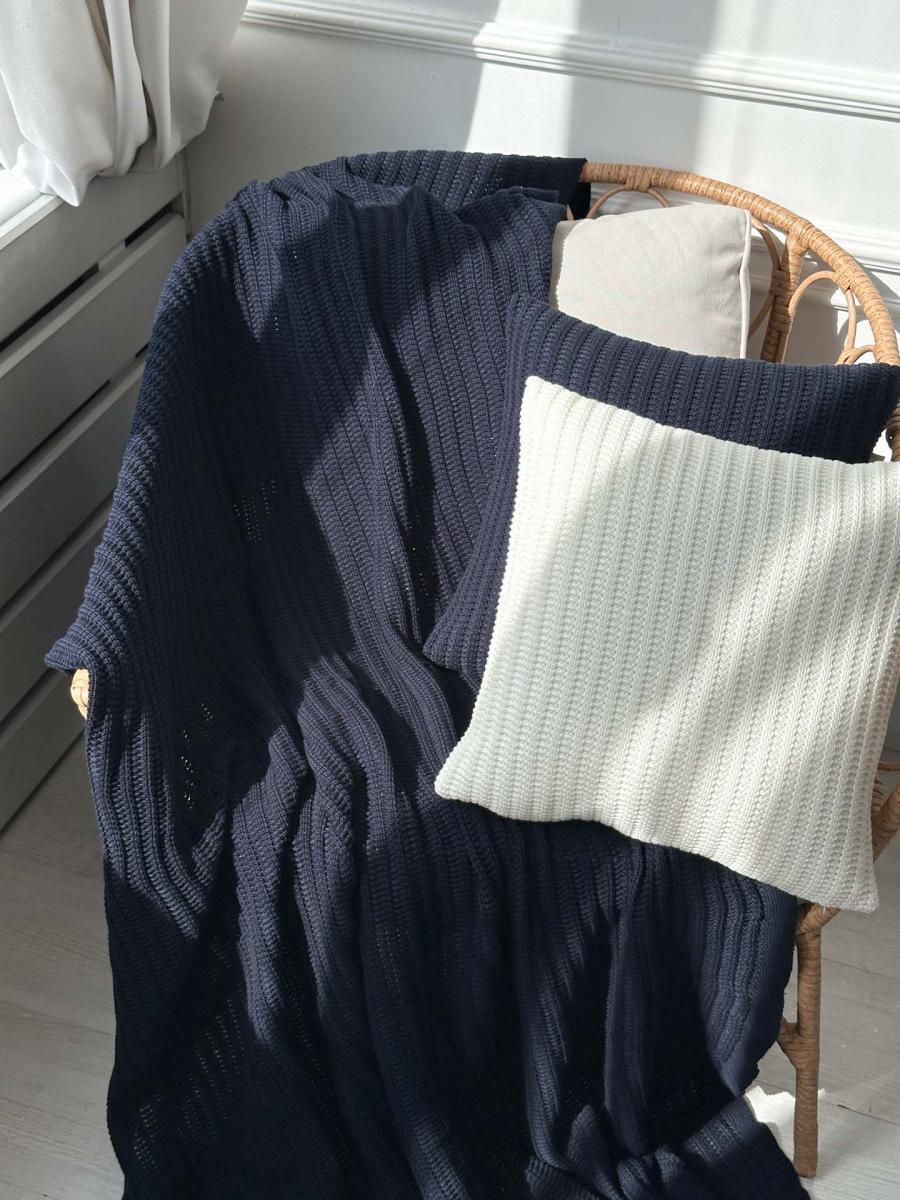 Вязана наволочка COTTON молочна 45х45