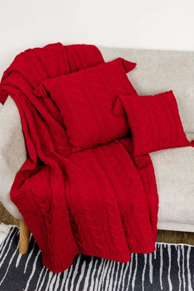 Наволочка в'язана Hit Kosa червона ПРОВАНС, 45х45см 031668