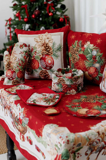 Новорічний гобеленовий кошик PRESENT ПРОВАНС, 14х16х15см 042034