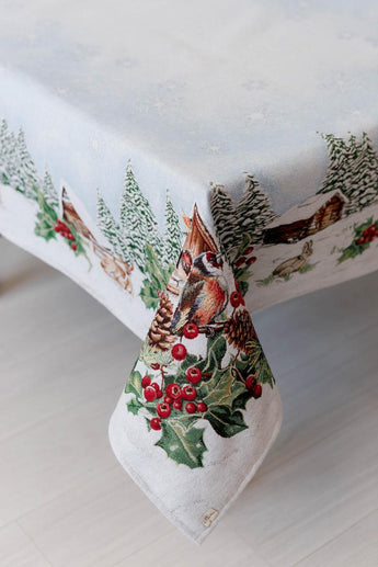 Новорічна гобеленова скатертина Squirrel ПРОВАНС, 135х180см 041755