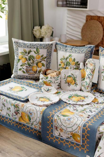 Гобеленова декоративна наволочка Лимони у горщику ПРОВАНС, 45х45см 035422