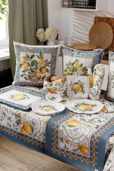 Гобеленова декоративна наволочка Лимони у горщику ПРОВАНС, 45х45см 035422