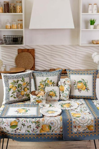 Гобеленова декоративна наволочка Лимони у горщику ПРОВАНС, 45х45см 035422