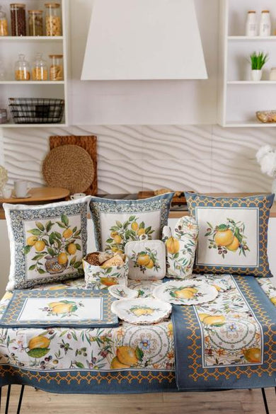 Гобеленова декоративна наволочка Соковиті лимони ПРОВАНС, 45х45см 035420